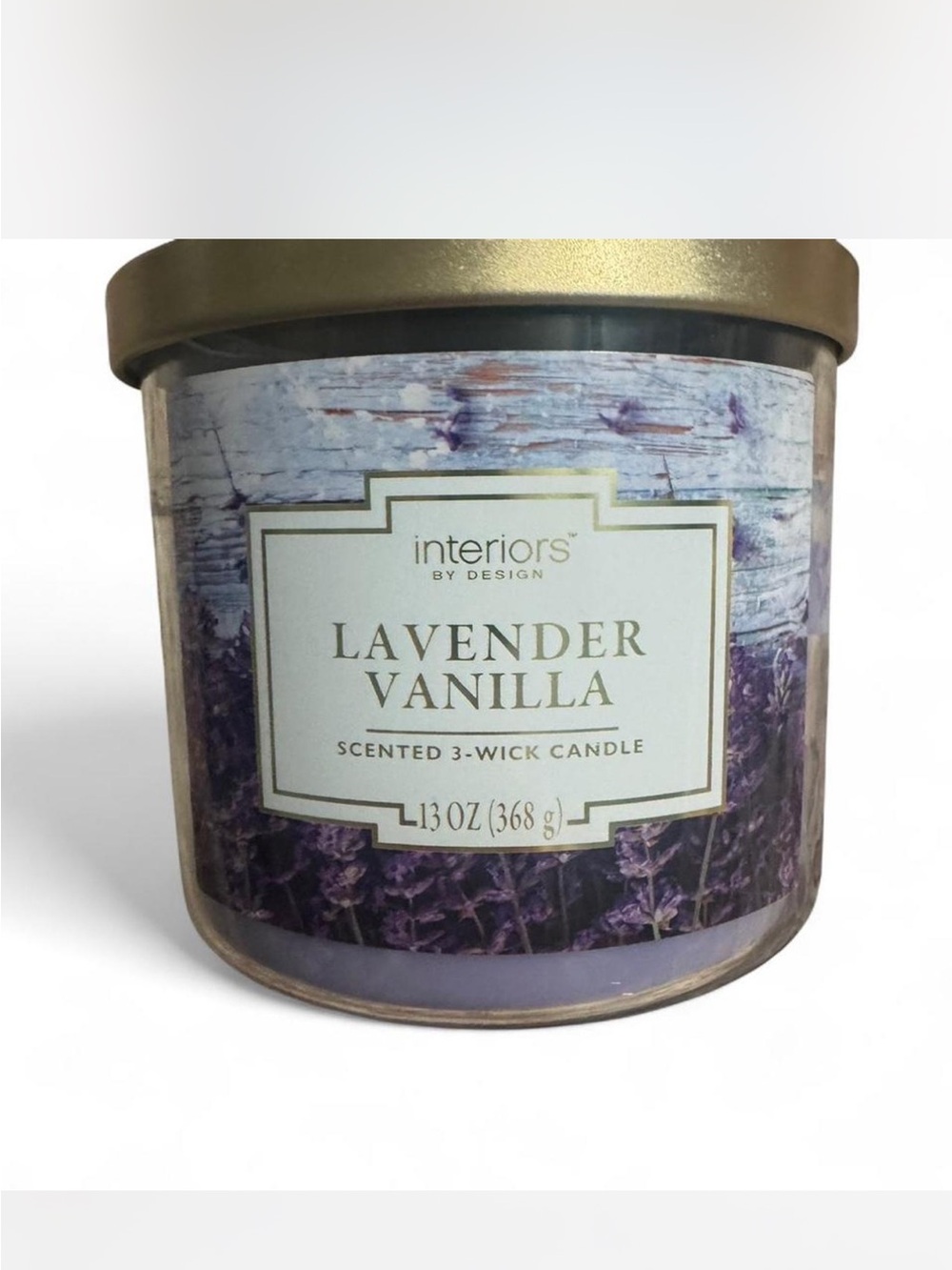 Lavender Vanilla Scented 3-Wick Candle - Purple